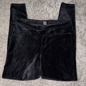 Women's Black Velvet Leggings
